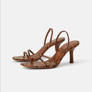 Zara snakeskin kitten heels